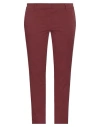 Rossopuro Woman Pants Burgundy Size 12 Cotton, Elastane In Red