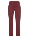 Rossopuro Woman Pants Burgundy Size 12 Cotton, Elastane In Red