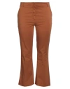 Rossopuro Woman Pants Camel Size 12 Cotton, Elastane In Beige
