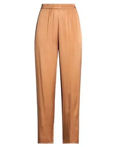 Rossopuro Woman Pants Copper Size Xl Silk, Elastane In Orange