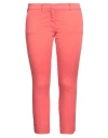 Rossopuro Woman Pants Coral Size 10 Cotton, Elastane In Red