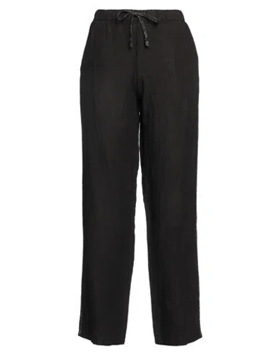 Rossopuro Woman Pants Dark Brown Size L Linen In Brown