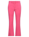 Rossopuro Woman Pants Fuchsia Size 8 Cotton, Elastane In Pink