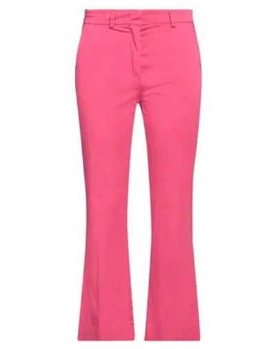 Rossopuro Woman Pants Fuchsia Size 8 Cotton, Elastane In Pink