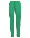 Rossopuro Woman Pants Green Size 10 Cotton, Elastane