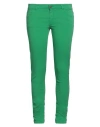 Rossopuro Woman Pants Green Size 10 Cotton, Elastane In Green