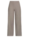 Rossopuro Woman Pants Grey Size Xs Linen In Grey