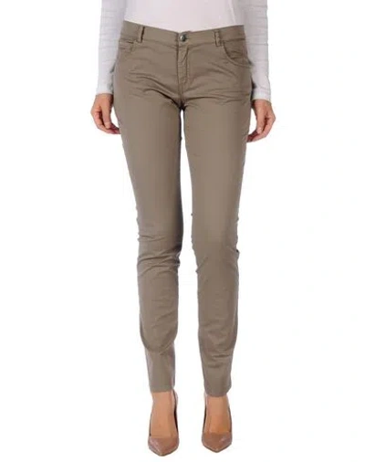 Rossopuro Woman Pants Khaki Size 4 Cotton, Elastane In Beige