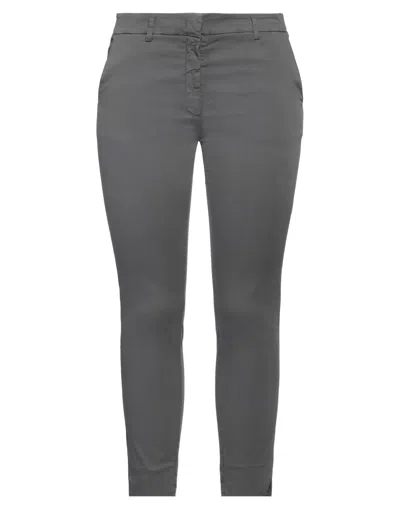 Rossopuro Woman Pants Lead Size 14 Cotton, Elastane In Grey
