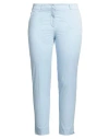 Rossopuro Woman Pants Light Blue Size 10 Cotton, Elastane