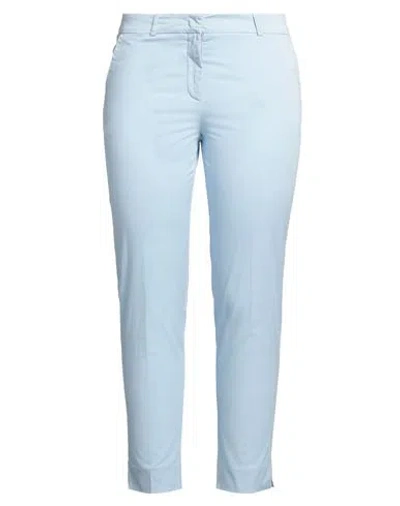Rossopuro Woman Pants Light Blue Size 10 Cotton, Elastane