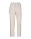 Rossopuro Woman Pants Light Grey Size S Polyester, Elastane In White