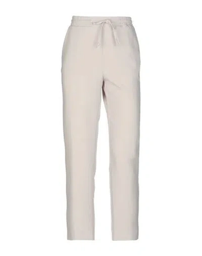 Rossopuro Woman Pants Light Grey Size S Polyester, Elastane In White
