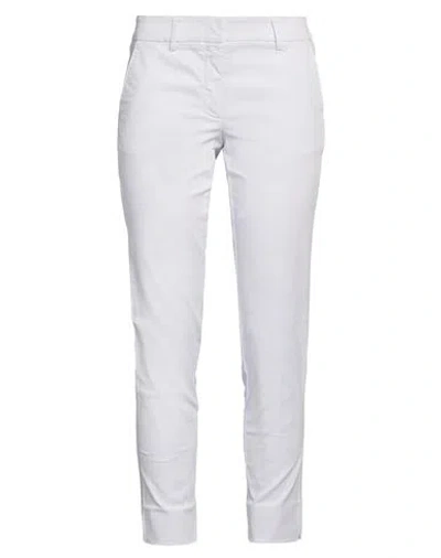 Rossopuro Woman Pants White Size 4 Cotton, Elastane In Purple