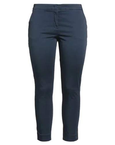 ROSSOPURO ROSSOPURO WOMAN PANTS MIDNIGHT BLUE SIZE 10 COTTON, ELASTANE