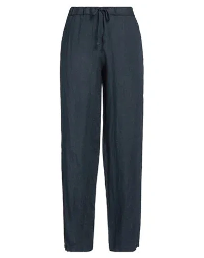 Rossopuro Woman Pants Midnight Blue Size M Linen, Viscose In Blue