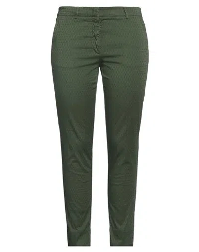Rossopuro Woman Pants Military Green Size 10 Cotton, Elastane