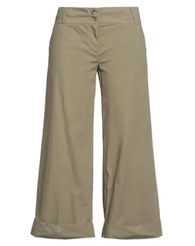 Rossopuro Woman Pants Military Green Size 4 Cotton