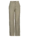 Rossopuro Woman Pants Military Green Size S Linen In Green