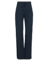 Rossopuro Woman Pants Navy Size S Cotton, Viscose In Navy Blue