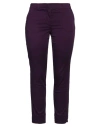 Rossopuro Woman Pants Purple Size 6 Cotton, Elastane In Purple