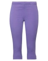 Rossopuro Woman Pants Purple Size 6 Cotton, Elastane