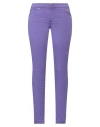 Rossopuro Woman Pants Purple Size 6 Cotton, Elastane