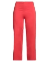 Rossopuro Woman Pants Red Size 4 Cotton, Elastane In Red