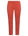 Rossopuro Woman Pants Rust Size 14 Cotton, Elastane In Red