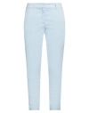 Rossopuro Woman Pants Sky Blue Size 6 Cotton, Elastane In Blue