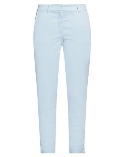 Rossopuro Woman Pants Sky Blue Size 6 Cotton, Elastane
