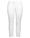 Rossopuro Woman Pants White Size 12 Cotton, Elastane