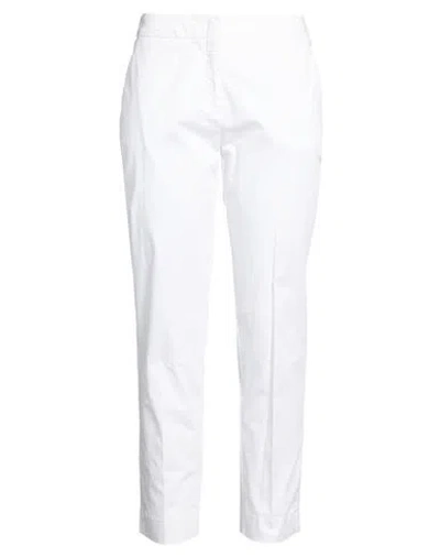 Rossopuro Woman Pants White Size 6 Cotton, Elastane