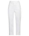 Rossopuro Woman Pants White Size 10 Cotton, Elastane In White