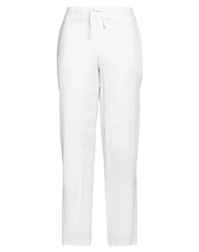 Rossopuro Woman Pants White Size L Linen, Viscose In White