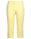 Rossopuro Woman Pants Yellow Size 10 Polyester, Cotton