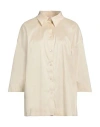 Rossopuro Woman Shirt Beige Size M Polyester, Nylon, Elastane