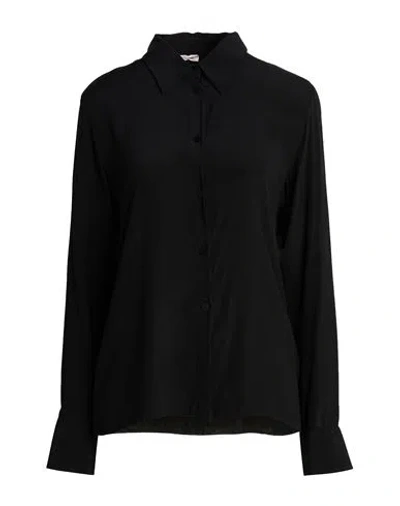 Rossopuro Woman Shirt Black Size S Silk, Elastane