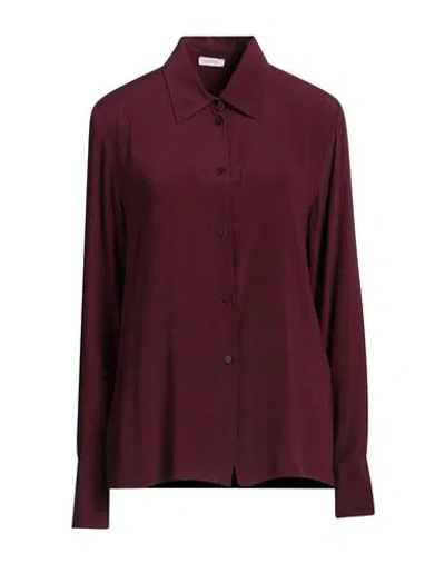 Rossopuro Woman Shirt Garnet Size Xl Silk, Elastane In Red