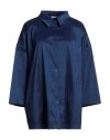 Rossopuro Woman Shirt Navy Size S Polyester, Nylon, Elastane In Navy Blue