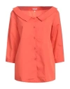 Rossopuro Woman Shirt Orange Size L Cotton