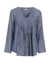Rossopuro Woman Shirt Pastel Blue Size 14 Cotton In Blue