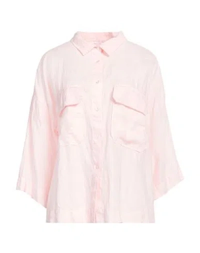 Rossopuro Woman Shirt Pink Size M Linen In Pink