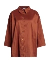 Rossopuro Woman Shirt Rust Size L Polyester, Nylon, Elastane In Red