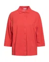Rossopuro Woman Shirt Tomato Red Size M Cotton