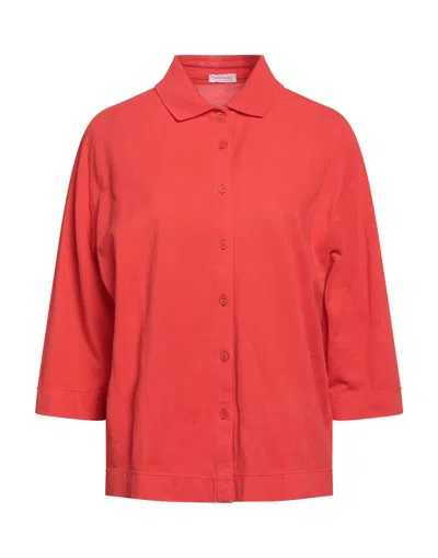 Rossopuro Woman Shirt Tomato Red Size M Cotton