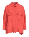 Rossopuro Woman Shirt Tomato Red Size L Linen In Tomato Red