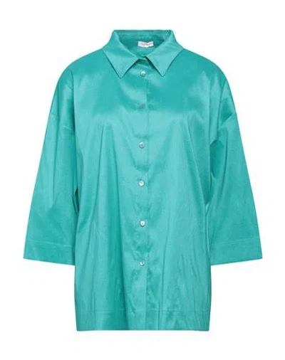 Rossopuro Woman Shirt Turquoise Size S Polyester, Nylon, Elastane In Blue