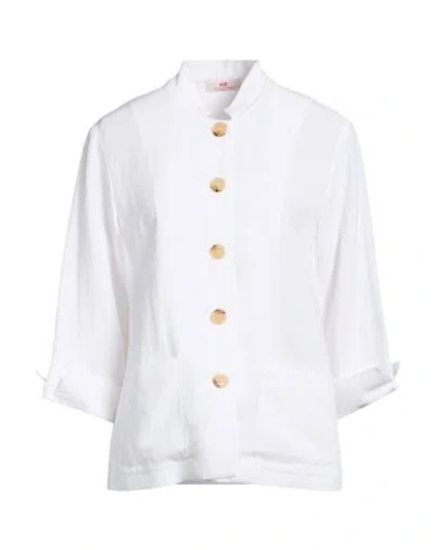 Rossopuro Woman Shirt White Size 4 Viscose, Linen