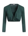Rossopuro Woman Wrap Cardigans Dark Green Size 6 Cotton, Polyester